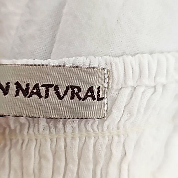 Cotton Natural Womens Gauzy White Embroidered Smocked Back Tunic Top Size XXL - Picture 11 of 13